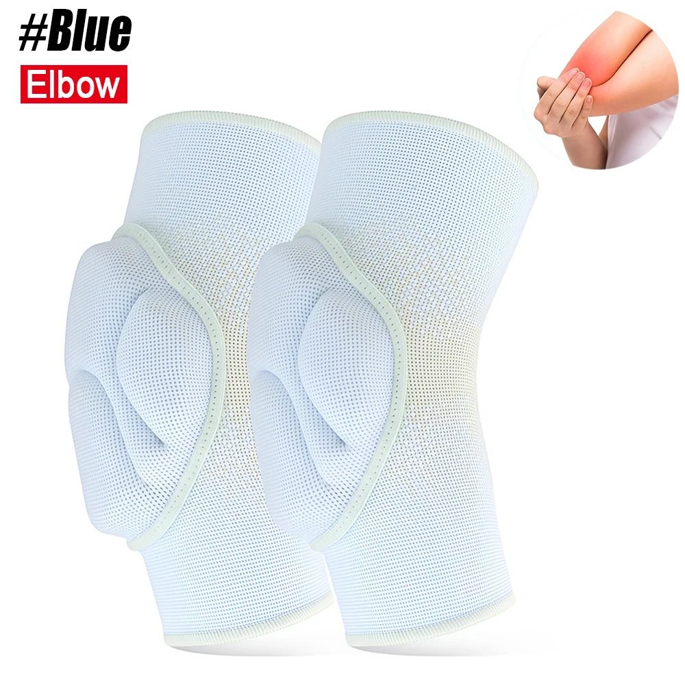 1 Pair Elbow & Knee Protection Pads – Compression Leg Sleeve with Thick Sponge