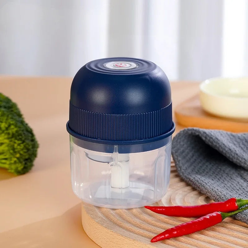 Compact Electric Garlic Grinder – 260ml Mini Food Chopper with One-Touch Control, Stainless Steel Blades for Garlic, Onion, Meat & Vegetables, Elegant & Easy-Clean Kitchen Essential.