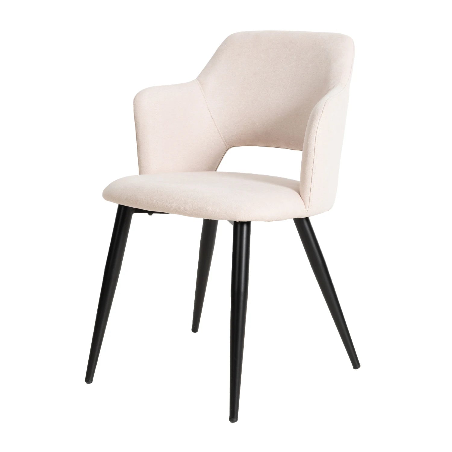 MEUBLES COSY Set of 2 Scandinavian Dining Chairs, Upholstered Kitchen & Living Room Chairs with Metal Legs, Beige, 47×48×80 cm