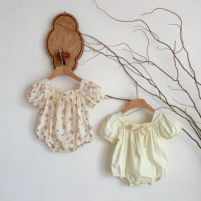 Cute Floral Baby Girl Bodysuit – Summer One-Piece Infant Clothing