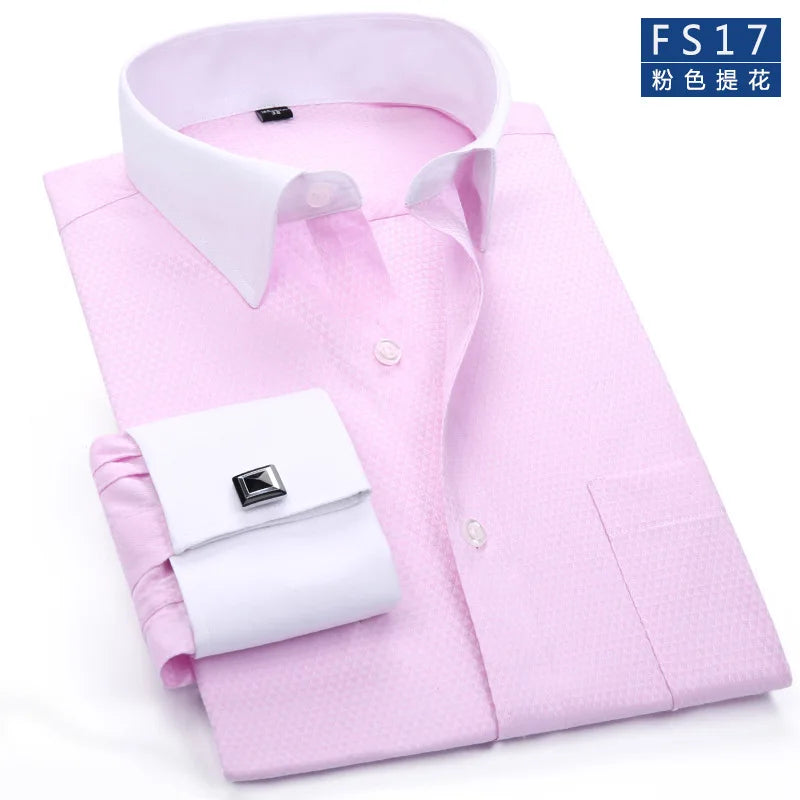 Men’s French Cuff Dress Shirt – Elegant Formal Style