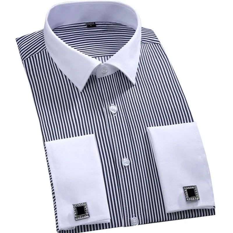 Men’s French Cuff Dress Shirt – Elegant Formal Style