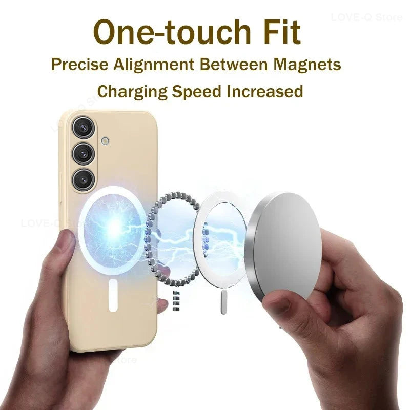 Luxury Magnetic Silicone Case for Samsung Galaxy S25 / S26 Ultra