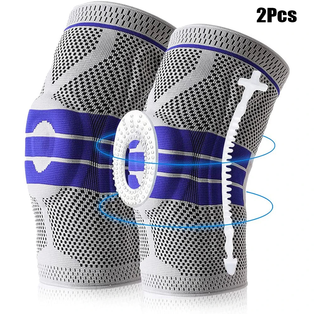 Silicone Padded Knee Pads – Sports Protection for Basketball & Fitness
