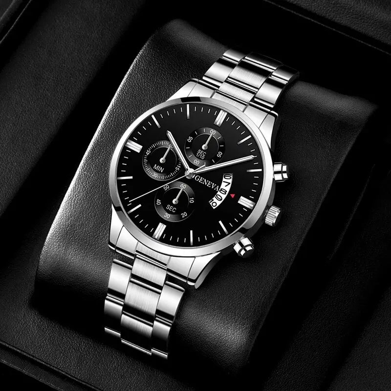 A timeless blend of elegance and precision—this luxury men’s watch adds a touch of confidence and class to every moment, perfect for both business and everyday style.