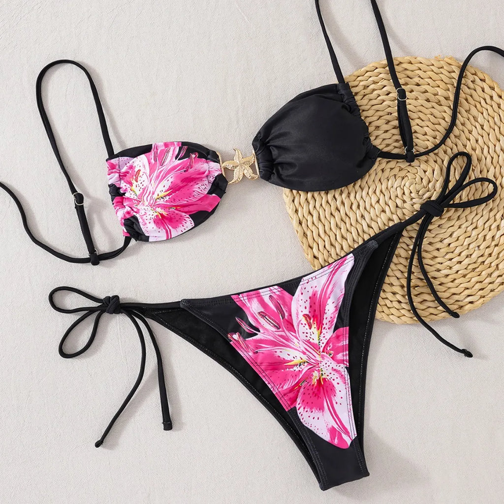 Women’s 2025 Sexy Bikini Set – Adjustable Tie-Side Brazilian Swimwear