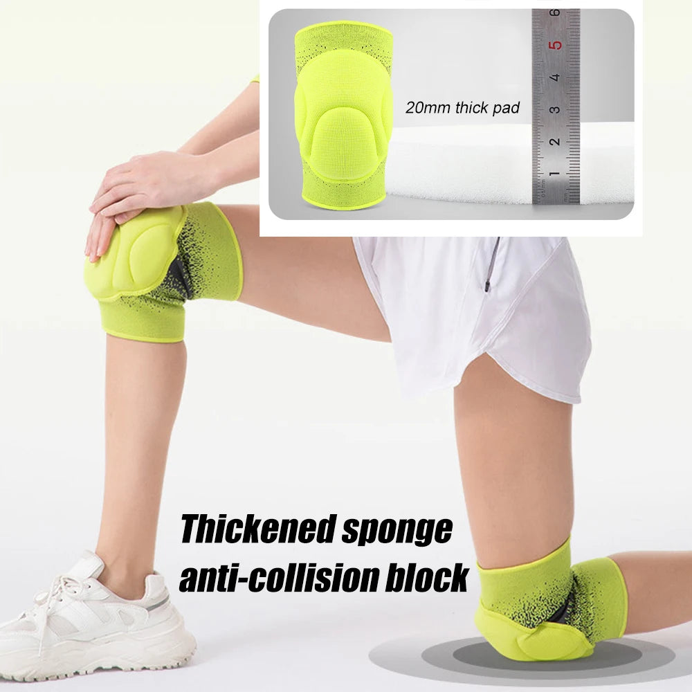 1 Pair Elbow & Knee Protection Pads – Compression Leg Sleeve with Thick Sponge
