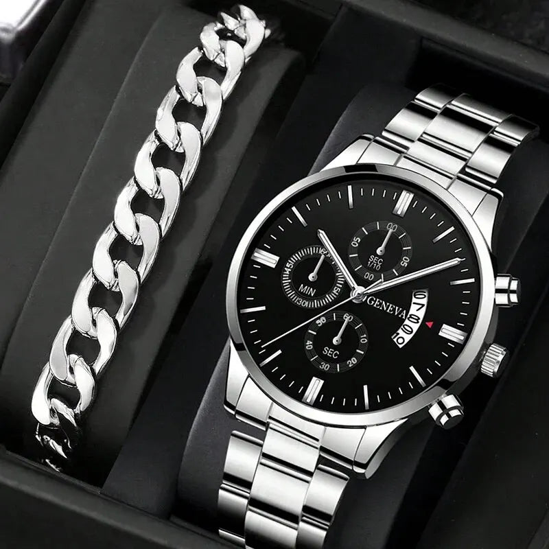 A timeless blend of elegance and precision—this luxury men’s watch adds a touch of confidence and class to every moment, perfect for both business and everyday style.