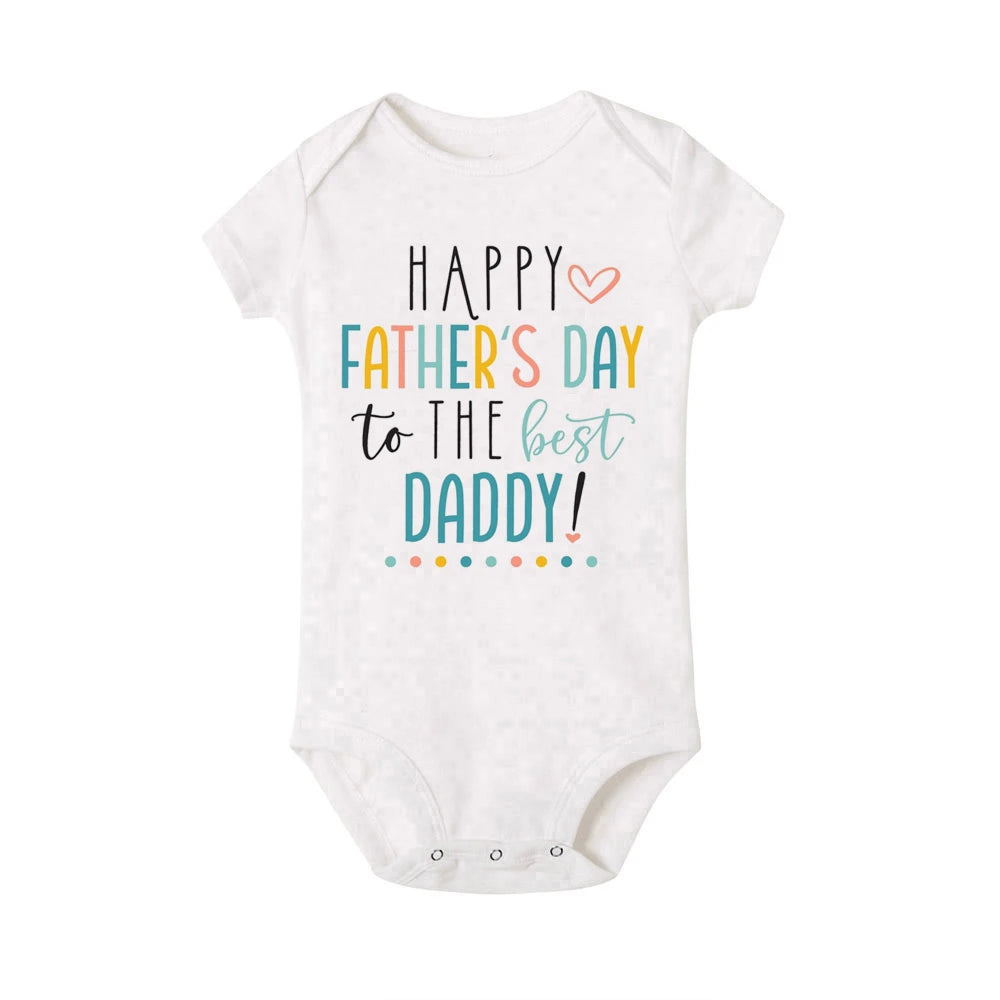 Happy Father’s Day Baby Romper – “Best Daddy” Printed Newborn Bodysuit for Boys & Girls