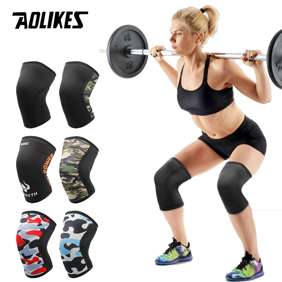 AOLIKES 7MM Neoprene Knee Pads – Compression Support for Weightlifting & CrossFit
