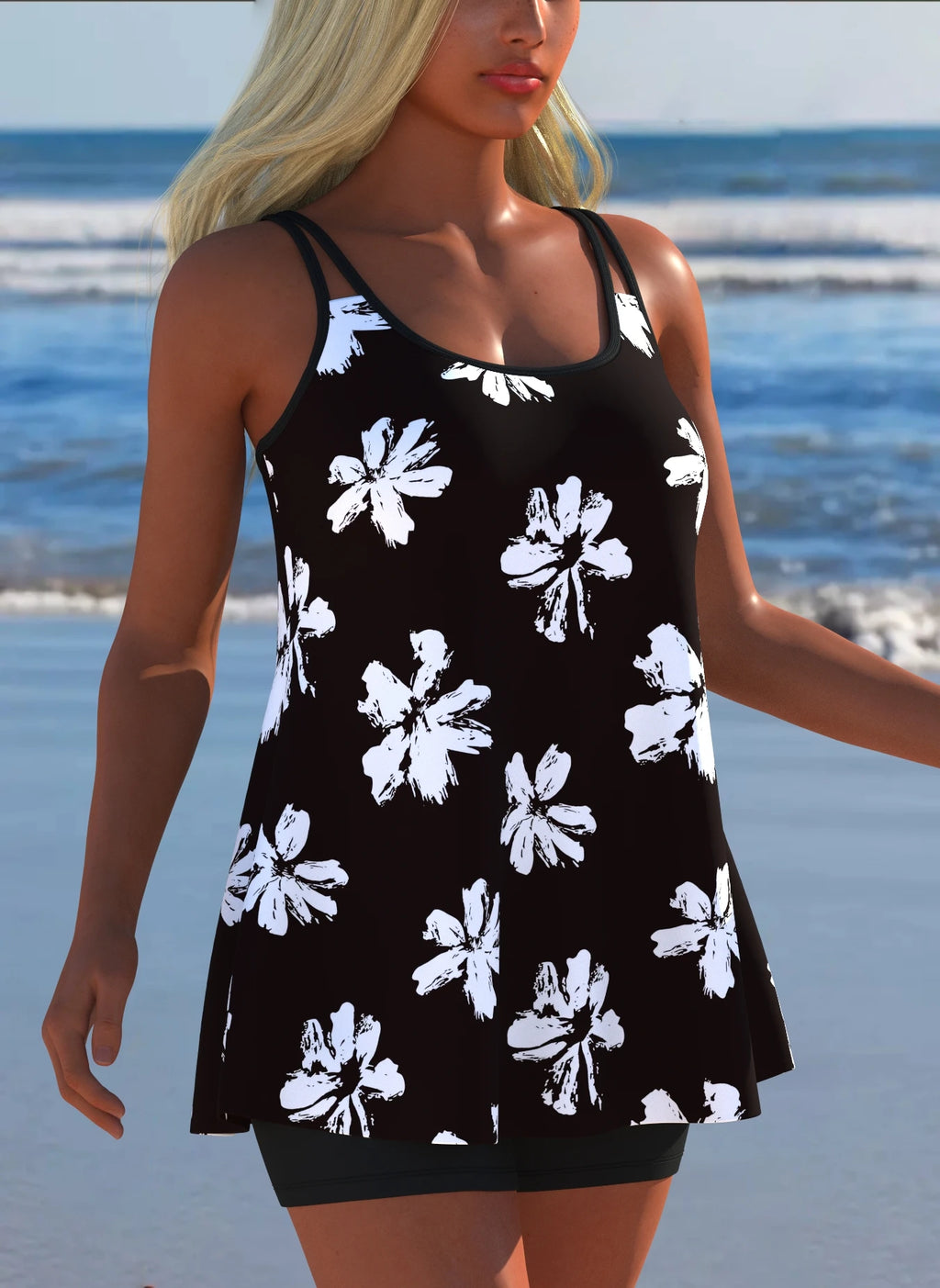 Women’s Modern Luxury Tankini Set – Sexy Two-Piece Swimwear