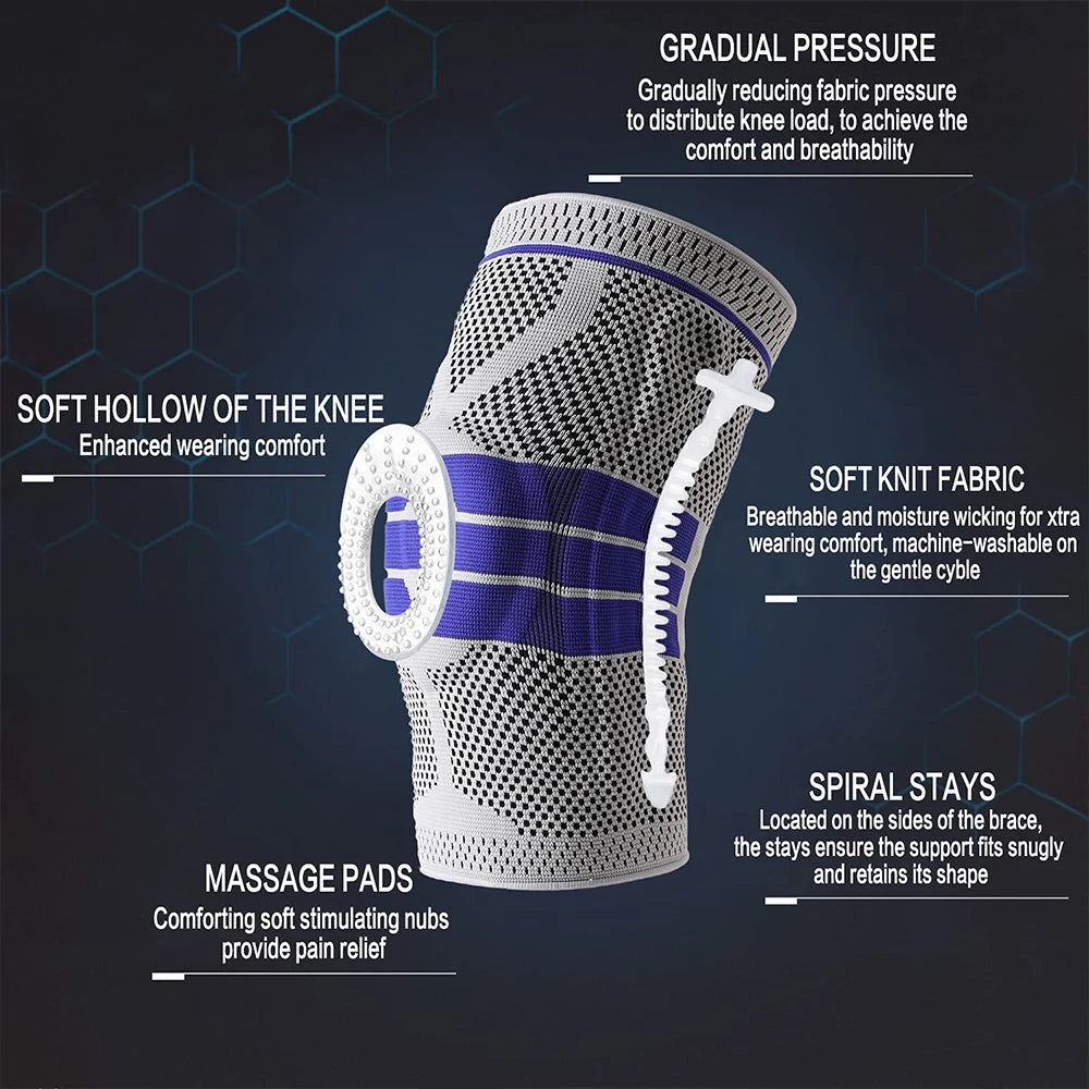 Silicone Padded Knee Pads – Sports Protection for Basketball & Fitness