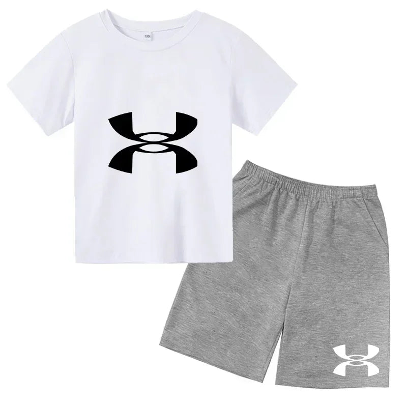 2026 Kids Sports Outfit – Breathable T-Shirt & Shorts Set for Boys