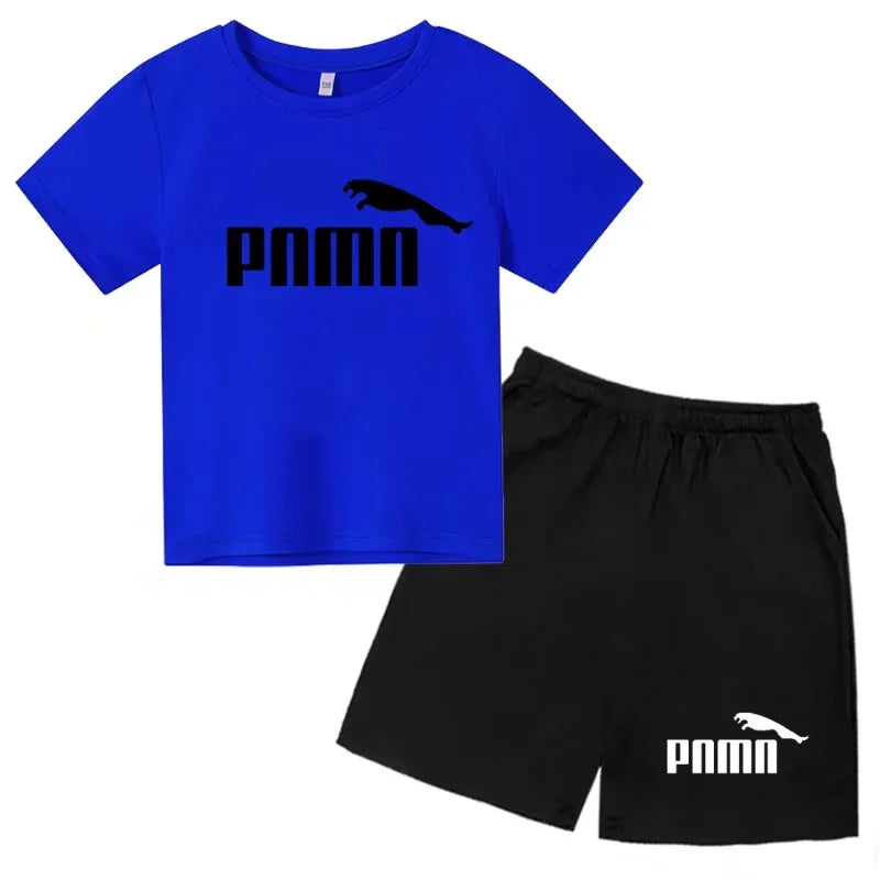 Ensemble Esthétique Enfant – T-shirt à Lettres & Pantalon Décontracté