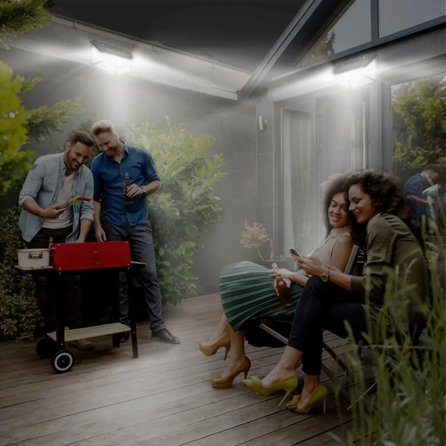 Modern solar LED light with motion sensor, waterproof design, and easy outdoor use