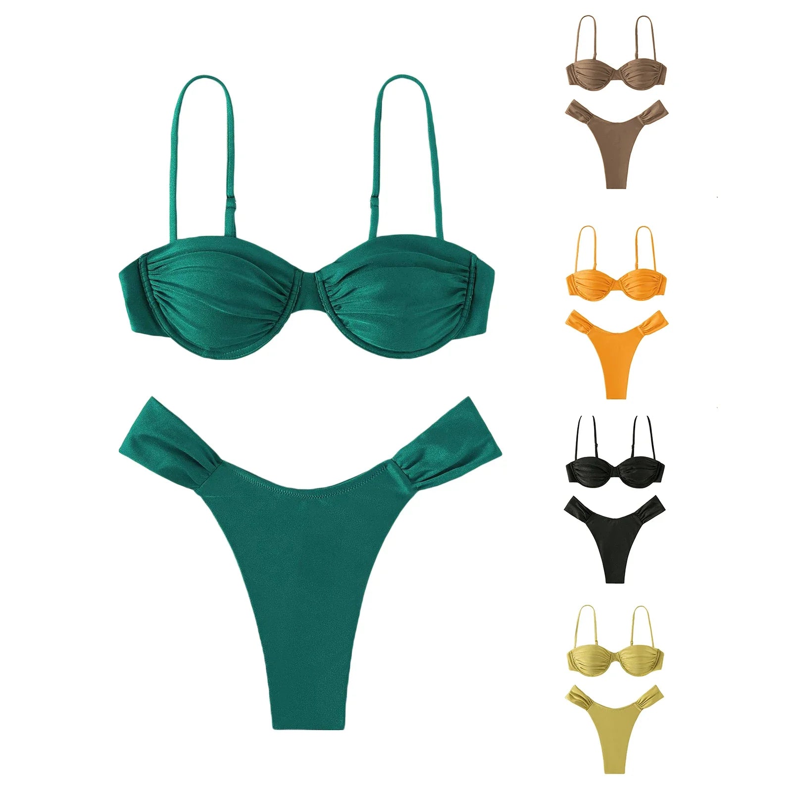Classic Basics Women’s Bikini Set – Solid Color Swimwear