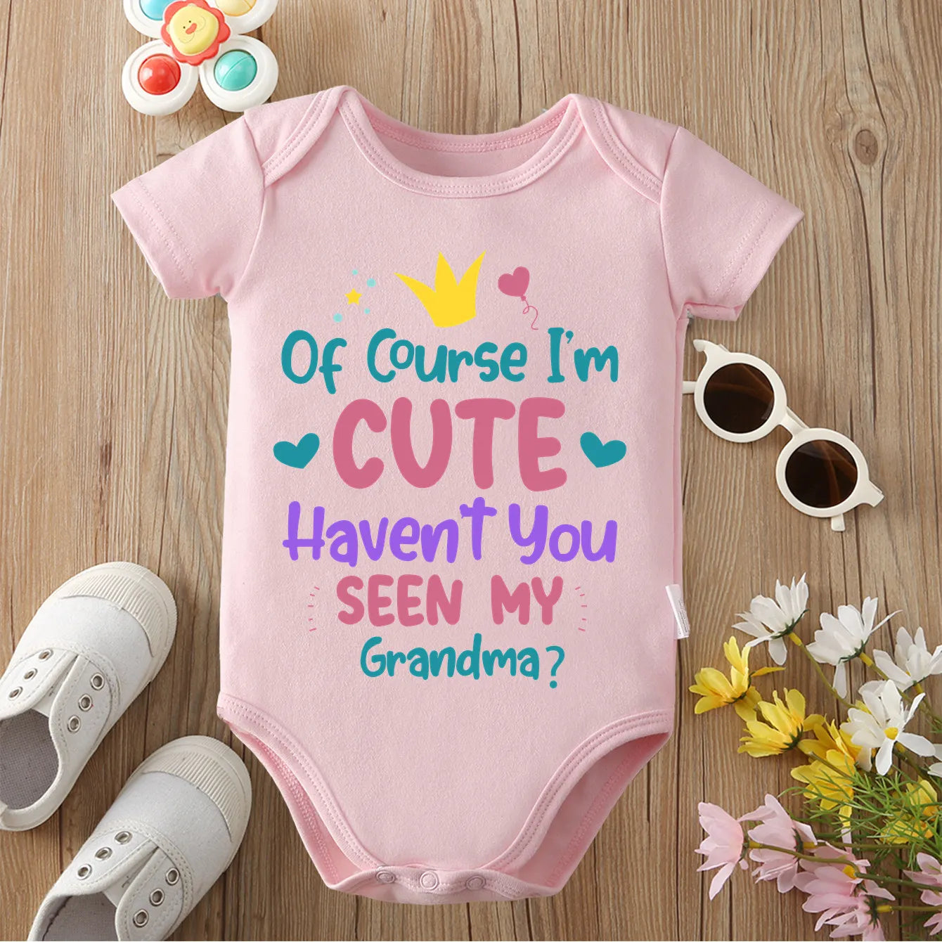 Born Because of Love” Baby Romper – 100% Cotton Newborn Bodysuit for 0–12 Months