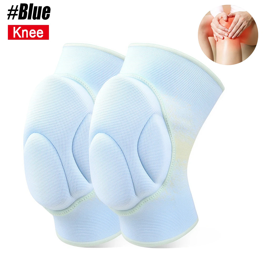 1 Pair Elbow & Knee Protection Pads – Compression Leg Sleeve with Thick Sponge