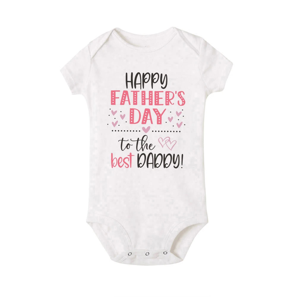 Happy Father’s Day Baby Romper – “Best Daddy” Printed Newborn Bodysuit for Boys & Girls