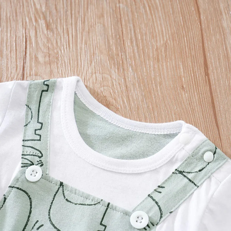 Summer Newborn Baby Bodysuit – Cute Cartoon Elephant Print Cotton Outfit for Boys & Girls