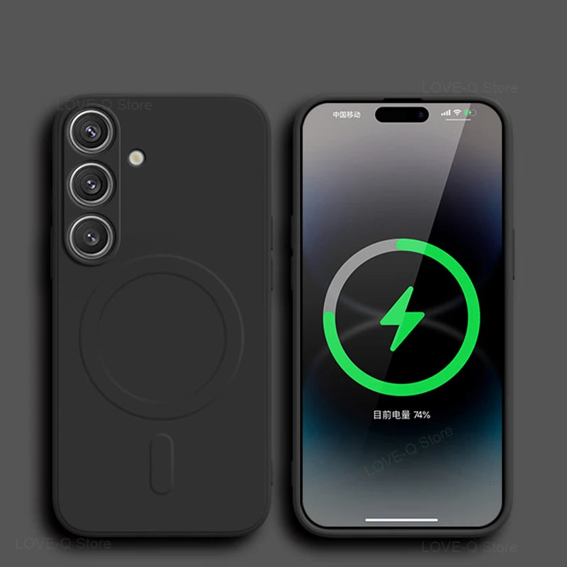 Luxury Magnetic Silicone Case for Samsung Galaxy S25 / S26 Ultra
