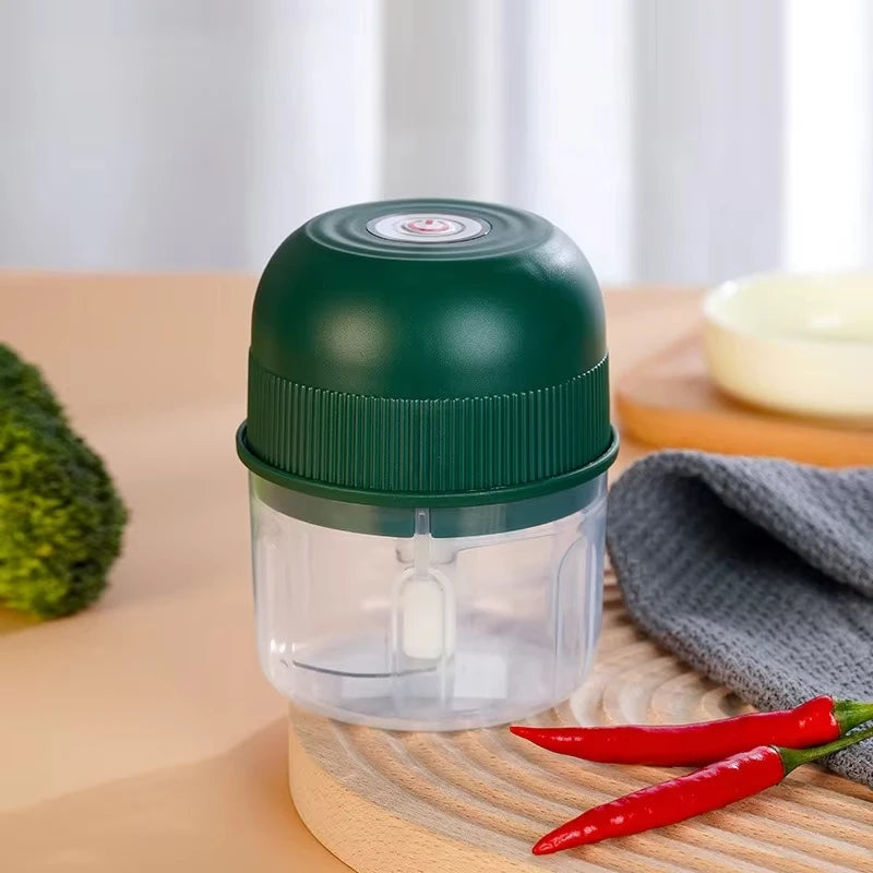 Compact Electric Garlic Grinder – 260ml Mini Food Chopper with One-Touch Control, Stainless Steel Blades for Garlic, Onion, Meat & Vegetables, Elegant & Easy-Clean Kitchen Essential.