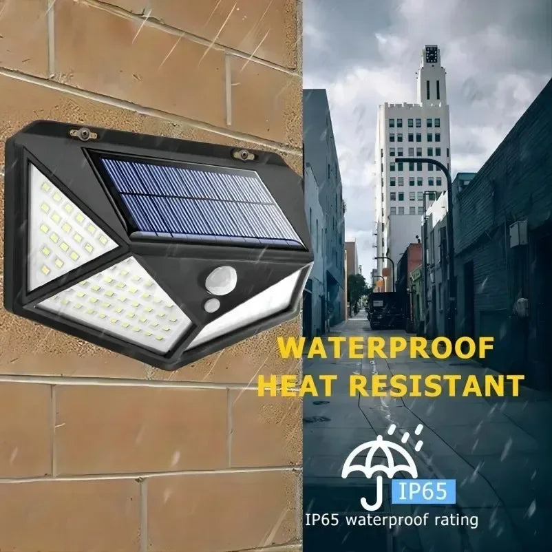 Modern solar LED light with motion sensor, waterproof design, and easy outdoor use