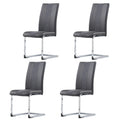 JYMTOM Faux Leather Dining Chairs, Cantilever Swing Kitchen Chairs with High Backrest & Chrome-Plated Metal Frame
