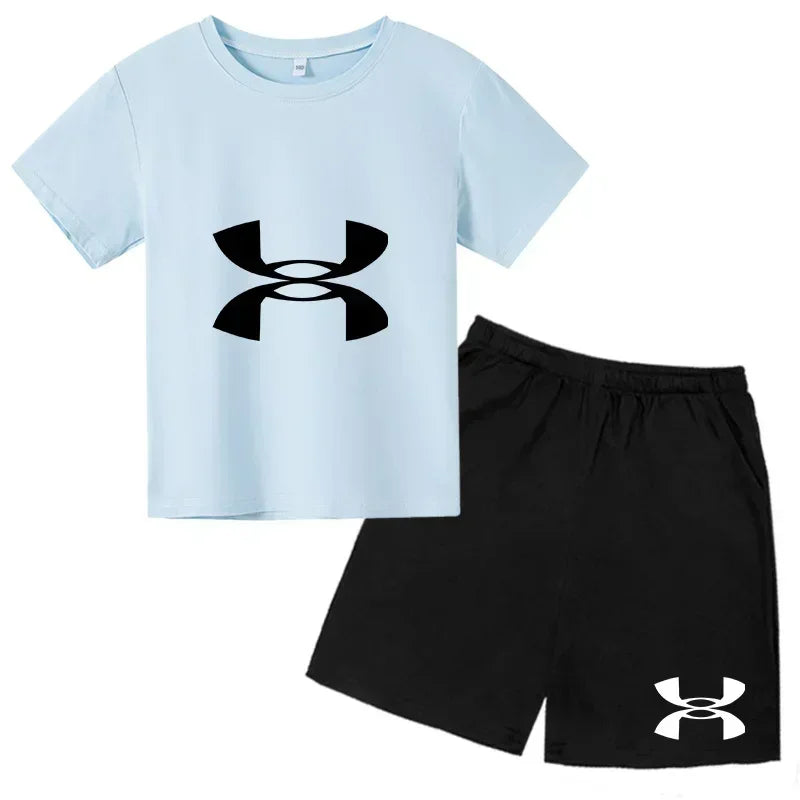 2026 Kids Sports Outfit – Breathable T-Shirt & Shorts Set for Boys