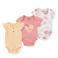3PCS Cartoon Baby Bodysuit Set – Soft Cotton Short Sleeve Outfits for Newborn Boys & Girls