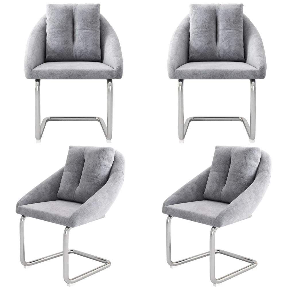 Velvet Dining Chairs Set of 2 with Cushioned Seats, Luxury Accent Chairs with Arched Legs for Living Room & Bedroom