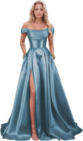 Step into timeless sophistication with this luxurious satin evening gown