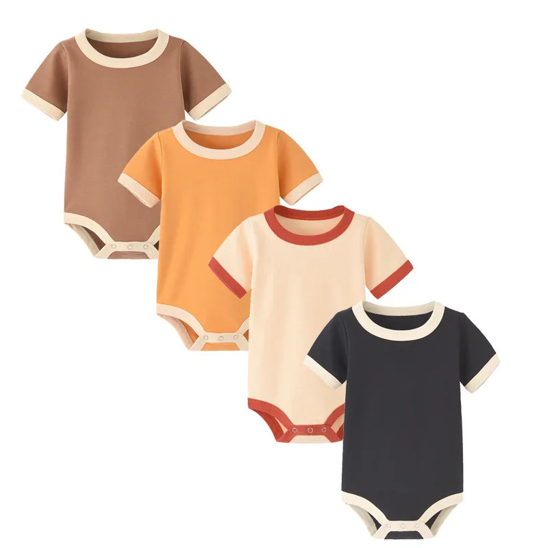 Solid Color Baby Romper – Soft Summer Newborn Bodysuit & Loungewear Outfit