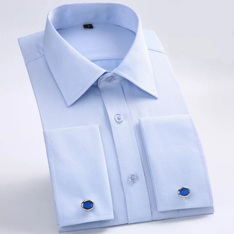 Men’s French Cuff Dress Shirt – Elegant Formal Style