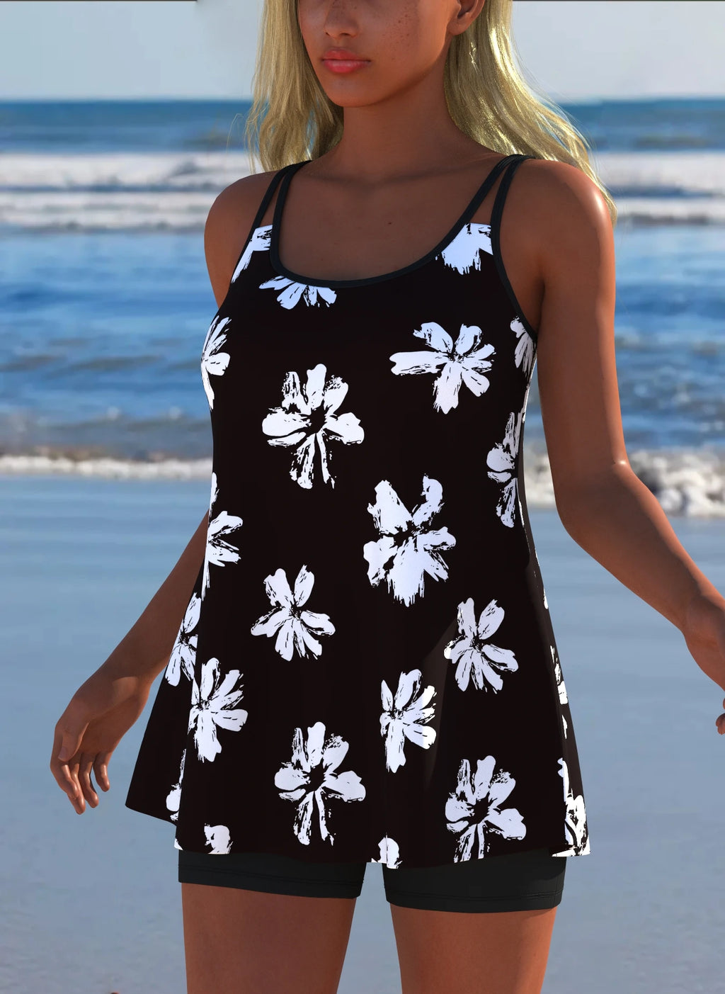 Women’s Modern Luxury Tankini Set – Sexy Two-Piece Swimwear