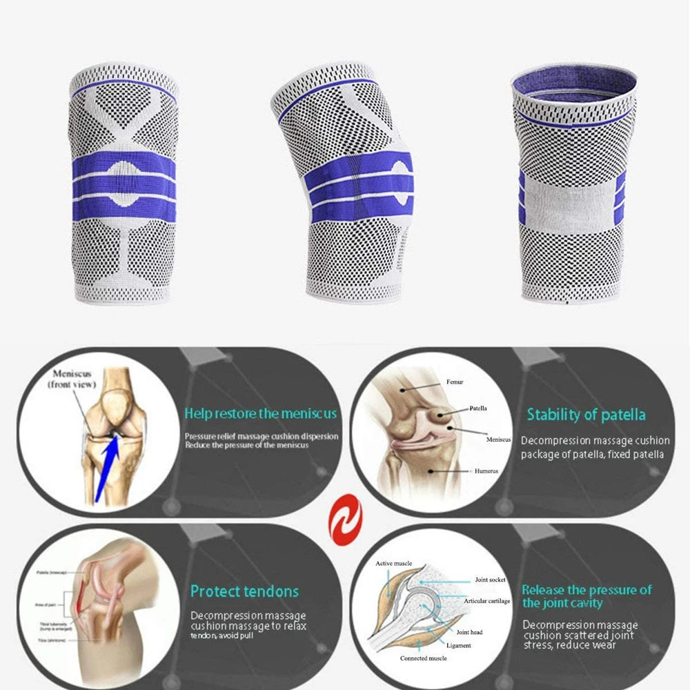 Silicone Padded Knee Pads – Sports Protection for Basketball & Fitness