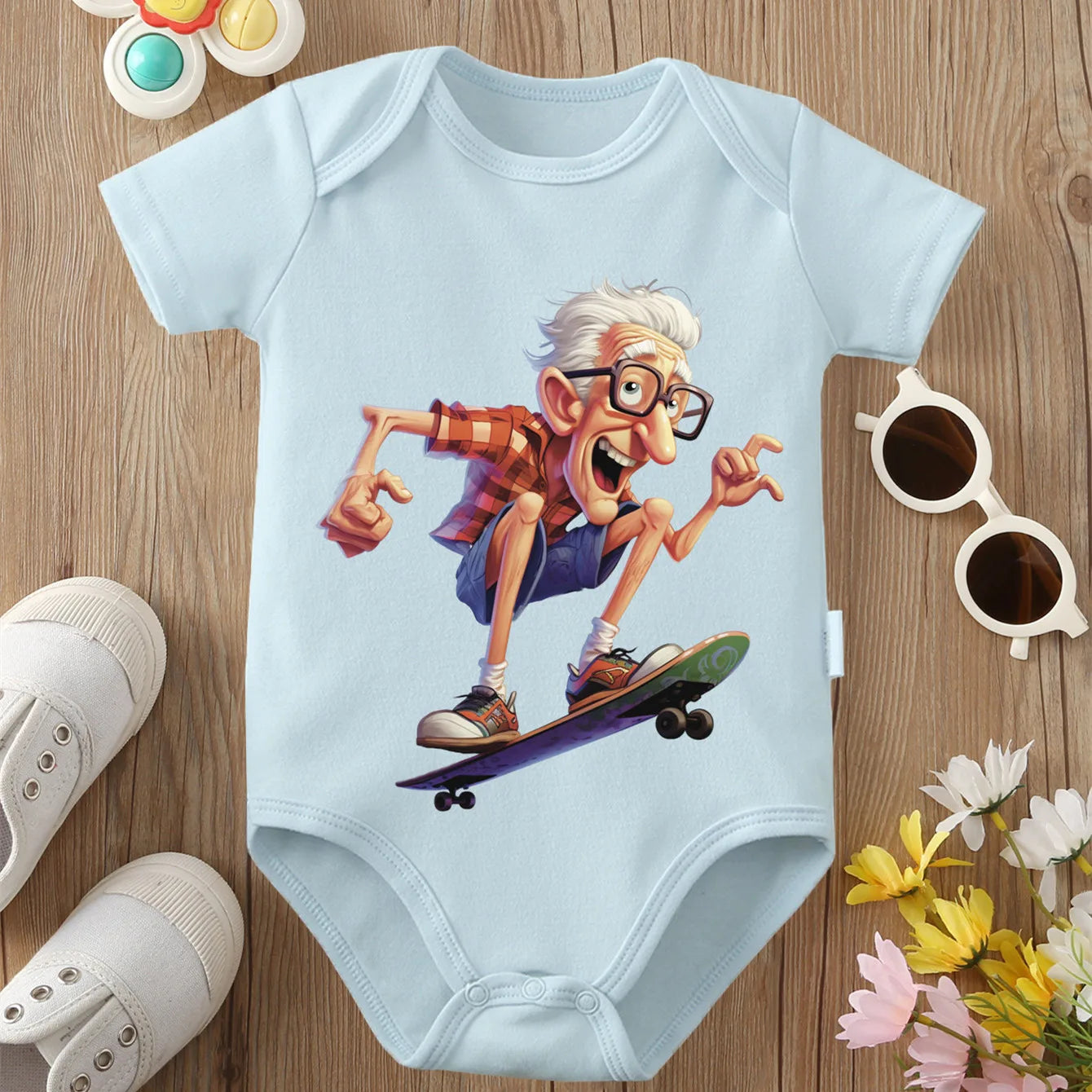 Grandpa Is An Old Naughty Boy” Baby Onesie – 100% Cotton Newborn Bodysuit