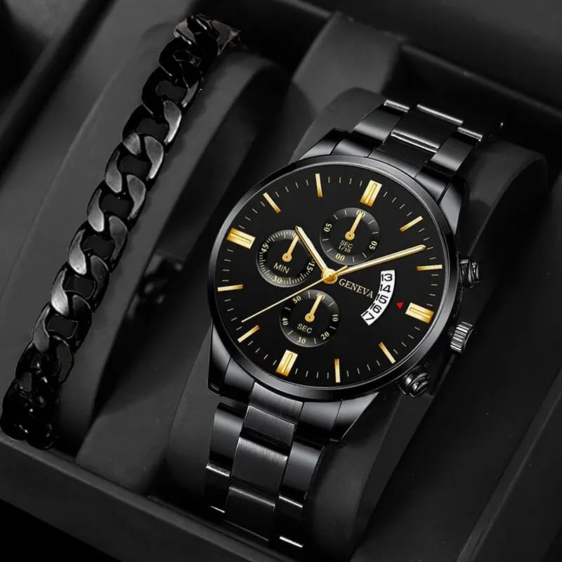 A timeless blend of elegance and precision—this luxury men’s watch adds a touch of confidence and class to every moment, perfect for both business and everyday style.