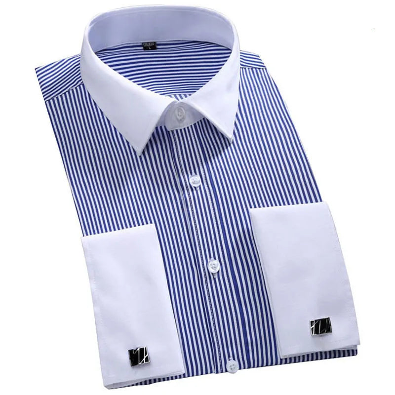 Men’s French Cuff Dress Shirt – Elegant Formal Style