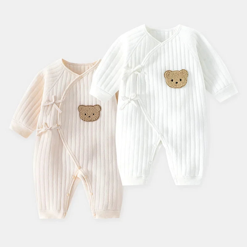 Bear Newborn Baby Romper with Hat – Soft Cotton One-Piece Outfit for Boys & Girls