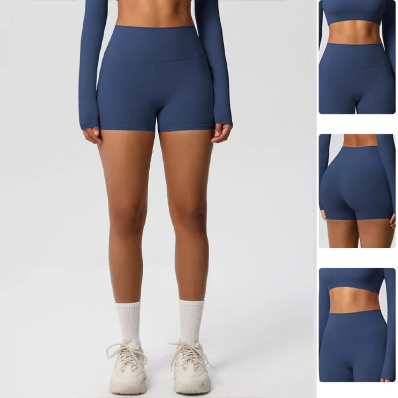 Women’s High-Waist Yoga Shorts – Sculpting Elegance with Second-Skin Comfort