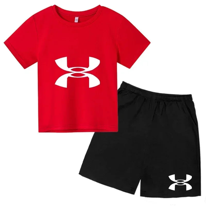 2026 Kids Sports Outfit – Breathable T-Shirt & Shorts Set for Boys