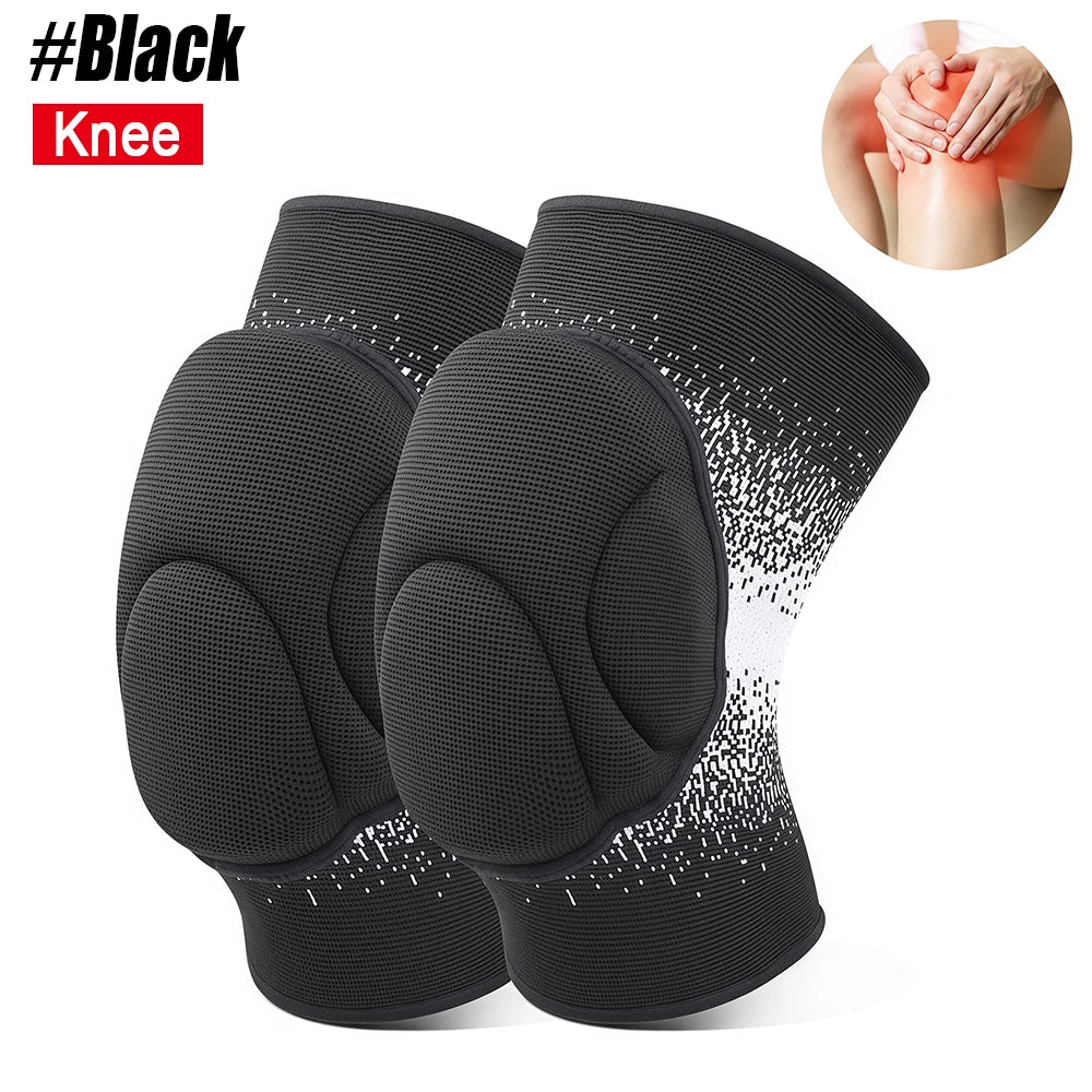 1 Pair Elbow & Knee Protection Pads – Compression Leg Sleeve with Thick Sponge