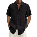 Men’s Cotton Linen Short-Sleeve Shirt – Casual Beach Summer Style