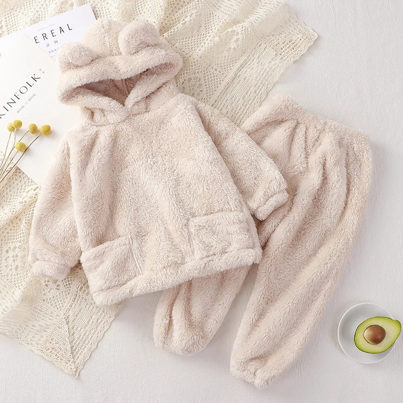 Winter Baby Stitch Romper – Hooded Flannel Cosplay Jumpsuit for Kids