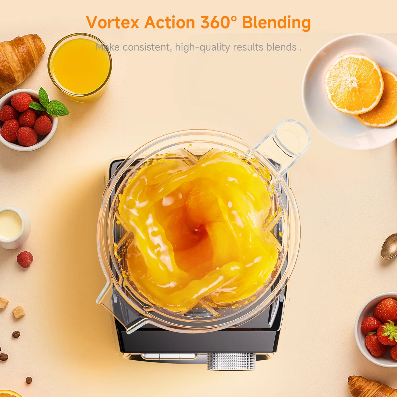 BioloMix Professional Blender – 1500W Power with 2.6L BPA-Free Pitcher & 6 Precision Blades, Elegant Premium Design with 7 Smart Programs for Smoothies, Shakes & Nut Milk.