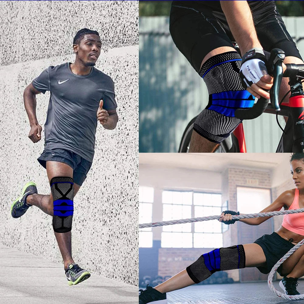 Silicone Padded Knee Pads – Sports Protection for Basketball & Fitness