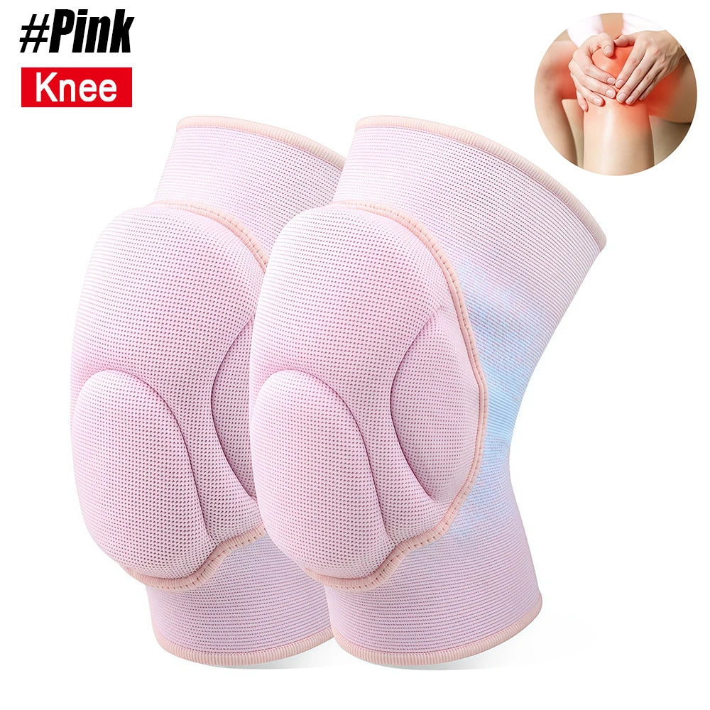 1 Pair Elbow & Knee Protection Pads – Compression Leg Sleeve with Thick Sponge