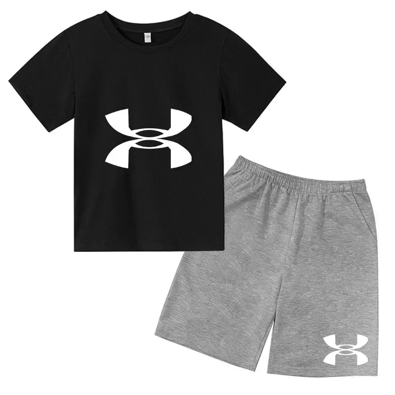 2026 Kids Sports Outfit – Breathable T-Shirt & Shorts Set for Boys