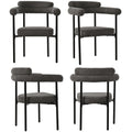 2/4/6 Pieces Modern Minimalist Dining Chairs, Suede Fabric Upholstered Chairs with Ergonomic Ring Backrest & Soft Padded Seat for Dining Room
